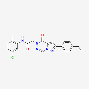 molecular formula C22H20ClN5O2 B14106430 N-(5-chloro-2-methylphenyl)-2-[2-(4-ethylphenyl)-4-oxopyrazolo[1,5-d][1,2,4]triazin-5(4H)-yl]acetamide 