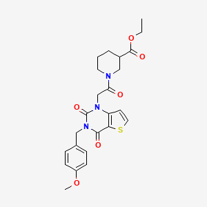 molecular formula C24H27N3O6S B14106451 ethyl 1-{[3-(4-methoxybenzyl)-2,4-dioxo-3,4-dihydrothieno[3,2-d]pyrimidin-1(2H)-yl]acetyl}piperidine-3-carboxylate 