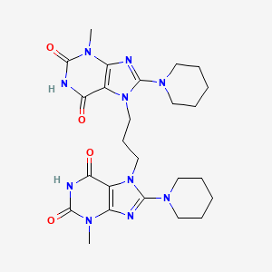 molecular formula C25H34N10O4 B14106481 3-Methyl-7-[3-(3-methyl-2,6-dioxo-8-piperidin-1-ylpurin-7-yl)propyl]-8-piperidin-1-ylpurine-2,6-dione 