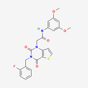molecular formula C23H20FN3O5S B14106505 N-(3,5-dimethoxyphenyl)-2-[3-(2-fluorobenzyl)-2,4-dioxo-3,4-dihydrothieno[3,2-d]pyrimidin-1(2H)-yl]acetamide 