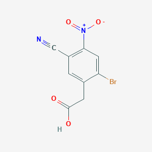 molecular formula C9H5BrN2O4 B1410656 2-Bromo-5-cyano-4-nitrophenylacetic acid CAS No. 1805415-13-7