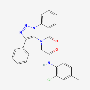 molecular formula C24H18ClN5O2 B14106626 N-(2-chloro-4-methylphenyl)-2-(5-oxo-3-phenyl[1,2,3]triazolo[1,5-a]quinazolin-4(5H)-yl)acetamide 