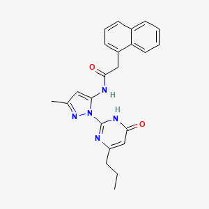 molecular formula C23H23N5O2 B14106658 N-(3-methyl-1-(6-oxo-4-propyl-1,6-dihydropyrimidin-2-yl)-1H-pyrazol-5-yl)-2-(naphthalen-1-yl)acetamide 