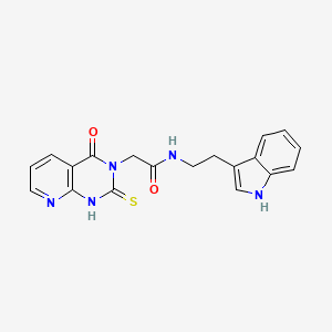 molecular formula C19H17N5O2S B14106671 N-[2-(1H-indol-3-yl)ethyl]-2-(4-oxo-2-sulfanylidene-1H-pyrido[2,3-d]pyrimidin-3-yl)acetamide 
