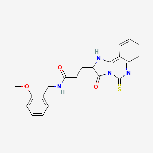molecular formula C21H20N4O3S B14106701 N-[(2-methoxyphenyl)methyl]-3-{3-oxo-5-sulfanylidene-2H,3H,5H,6H-imidazo[1,2-c]quinazolin-2-yl}propanamide 