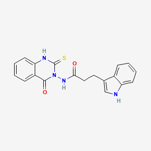 molecular formula C19H16N4O2S B14106759 3-(1H-indol-3-yl)-N-(4-oxo-2-sulfanylidene-1H-quinazolin-3-yl)propanamide 