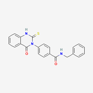 molecular formula C22H17N3O2S B14106765 N-benzyl-4-(4-oxo-2-sulfanylidene-1H-quinazolin-3-yl)benzamide 