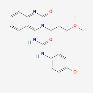 molecular formula C20H22N4O4 B14106827 (E)-1-(4-methoxyphenyl)-3-(3-(3-methoxypropyl)-2-oxo-2,3-dihydroquinazolin-4(1H)-ylidene)urea 