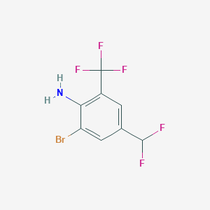 molecular formula C8H5BrF5N B1410691 2-Bromo-4-(difluoromethyl)-6-(trifluoromethyl)aniline CAS No. 1807187-05-8