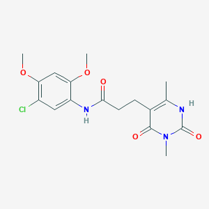 molecular formula C17H20ClN3O5 B14106925 N-(5-chloro-2,4-dimethoxyphenyl)-3-(3,6-dimethyl-2,4-dioxo-1,2,3,4-tetrahydropyrimidin-5-yl)propanamide 
