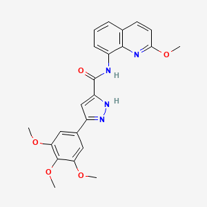molecular formula C23H22N4O5 B14106995 N-(2-methoxyquinolin-8-yl)-3-(3,4,5-trimethoxyphenyl)-1H-pyrazole-5-carboxamide 