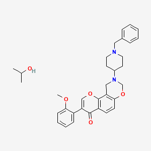 molecular formula C33H38N2O5 B14107085 9-(1-Benzylpiperidin-4-yl)-3-(2-methoxyphenyl)-8,10-dihydropyrano[2,3-f][1,3]benzoxazin-4-one;propan-2-ol 