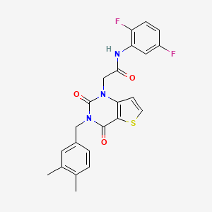 molecular formula C23H19F2N3O3S B14107103 N-(2,5-difluorophenyl)-2-(3-(3,4-dimethylbenzyl)-2,4-dioxo-3,4-dihydrothieno[3,2-d]pyrimidin-1(2H)-yl)acetamide 