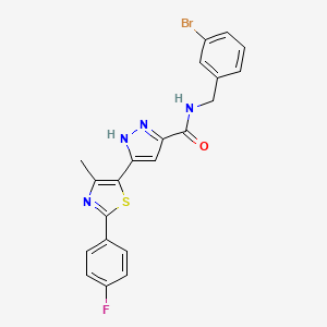 molecular formula C21H16BrFN4OS B14107112 N-(3-bromobenzyl)-3-(2-(4-fluorophenyl)-4-methylthiazol-5-yl)-1H-pyrazole-5-carboxamide 