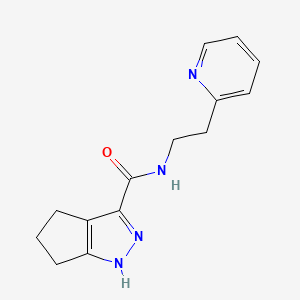 molecular formula C14H16N4O B14107117 N-[2-(pyridin-2-yl)ethyl]-2,4,5,6-tetrahydrocyclopenta[c]pyrazole-3-carboxamide 