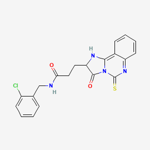 molecular formula C20H17ClN4O2S B14107126 N-[(2-chlorophenyl)methyl]-3-{3-oxo-5-sulfanylidene-2H,3H,5H,6H-imidazo[1,2-c]quinazolin-2-yl}propanamide 