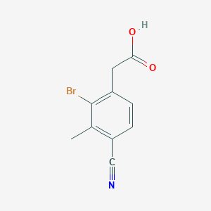 molecular formula C10H8BrNO2 B1410714 2-Bromo-4-cyano-3-methylphenylacetic acid CAS No. 1805189-71-2