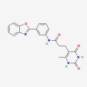 molecular formula C21H18N4O4 B14107222 N-(3-(benzo[d]oxazol-2-yl)phenyl)-3-(6-methyl-2,4-dioxo-1,2,3,4-tetrahydropyrimidin-5-yl)propanamide 