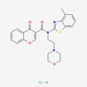 molecular formula C24H24ClN3O4S B14107286 N-(4-methylbenzo[d]thiazol-2-yl)-N-(2-morpholinoethyl)-4-oxo-4H-chromene-3-carboxamide hydrochloride 
