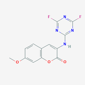 molecular formula C13H8F2N4O3 B141073 3-(4,6-Difluorotriazinyl)amino-7-methoxycoumarin CAS No. 127192-67-0