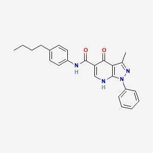 molecular formula C24H24N4O2 B14107466 N-(4-butylphenyl)-3-methyl-4-oxo-1-phenyl-4,7-dihydro-1H-pyrazolo[3,4-b]pyridine-5-carboxamide 