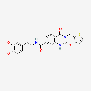 molecular formula C24H23N3O5S B14107484 N-(3,4-dimethoxyphenethyl)-2,4-dioxo-3-(thiophen-2-ylmethyl)-1,2,3,4-tetrahydroquinazoline-7-carboxamide 