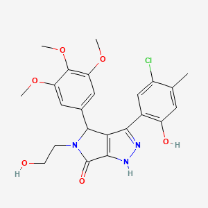 molecular formula C23H24ClN3O6 B14107616 3-(5-chloro-2-hydroxy-4-methylphenyl)-5-(2-hydroxyethyl)-4-(3,4,5-trimethoxyphenyl)-4,5-dihydropyrrolo[3,4-c]pyrazol-6(2H)-one 