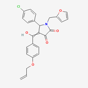 molecular formula C25H20ClNO5 B14107619 5-(4-Chlorophenyl)-1-[(furan-2-yl)methyl]-4-(hydroxy{4-[(prop-2-en-1-yl)oxy]phenyl}methylidene)pyrrolidine-2,3-dione CAS No. 4133-74-8