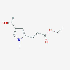molecular formula C11H13NO3 B14107714 ethyl (E)-3-(4-formyl-1-methyl-1H-pyrrol-2-yl)acrylate 