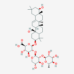 molecular formula C47H74O17 B14107845 (2S,3S,4S,5R,6R)-6-[[(3S,6aR,6bS,8aR,9R,14bS)-14b-formyl-9-hydroxy-4,4,6a,6b,8a,11,11-heptamethyl-1,2,3,4a,5,6,7,8,9,10,12,12a,14,14a-tetradecahydropicen-3-yl]oxy]-5-[(2S,3R,4S,5R)-4,5-dihydroxy-3-[(2S,3R,4R,5R,6S)-3,4,5-trihydroxy-6-methyloxan-2-yl]oxyoxan-2-yl]oxy-3,4-dihydroxyoxane-2-carboxylic acid 
