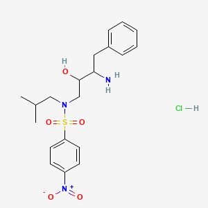 molecular formula C20H28ClN3O5S B14107894 N-[(2R,3S)-3-amino-2-hydroxy-4-phenylbutyl]-N-(2-methylpropyl)-4-nitrobenzene-1-sulfonamide hydrochloride 