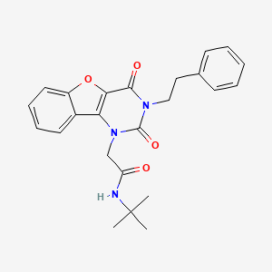 molecular formula C24H25N3O4 B14107964 N-tert-butyl-2-[2,4-dioxo-3-(2-phenylethyl)-3,4-dihydro[1]benzofuro[3,2-d]pyrimidin-1(2H)-yl]acetamide 