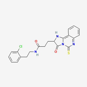 molecular formula C21H19ClN4O2S B14107967 N-[2-(2-chlorophenyl)ethyl]-3-{3-oxo-5-sulfanylidene-2H,3H,5H,6H-imidazo[1,2-c]quinazolin-2-yl}propanamide 