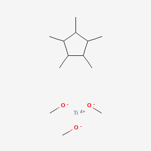 molecular formula C13H29O3Ti+ B14108112 methanolate;1,2,3,4,5-pentamethylcyclopentane;titanium(4+) 