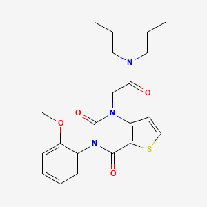 molecular formula C21H25N3O4S B14108150 2-(3-(2-methoxyphenyl)-2,4-dioxo-3,4-dihydrothieno[3,2-d]pyrimidin-1(2H)-yl)-N,N-dipropylacetamide 