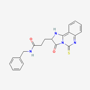 molecular formula C20H18N4O2S B14108179 N-benzyl-3-{3-oxo-5-sulfanylidene-2H,3H,5H,6H-imidazo[1,2-c]quinazolin-2-yl}propanamide 