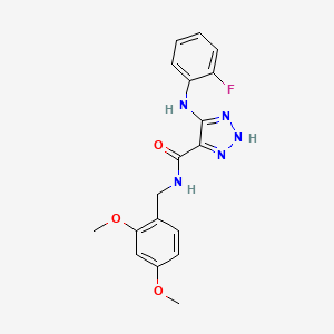 molecular formula C18H18FN5O3 B14108255 N-(2,4-dimethoxybenzyl)-5-((2-fluorophenyl)amino)-1H-1,2,3-triazole-4-carboxamide 