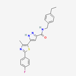 molecular formula C23H21FN4OS B14108462 N-(4-ethylbenzyl)-3-(2-(4-fluorophenyl)-4-methylthiazol-5-yl)-1H-pyrazole-5-carboxamide 