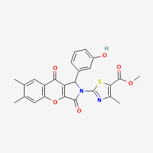 molecular formula C25H20N2O6S B14108478 methyl 2-[1-(3-hydroxyphenyl)-6,7-dimethyl-3,9-dioxo-3,9-dihydrochromeno[2,3-c]pyrrol-2(1H)-yl]-4-methyl-1,3-thiazole-5-carboxylate 