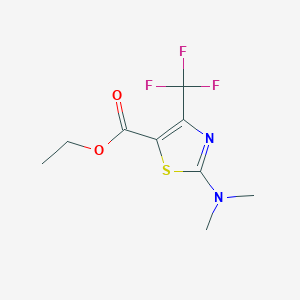 molecular formula C9H11F3N2O2S B141085 Ethyl 2-dimethylamino-4-trifluoromethyl-5-thiazolecarboxylate CAS No. 135026-10-7