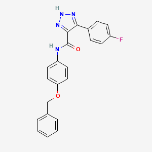 molecular formula C22H17FN4O2 B14108514 N-(4-(benzyloxy)phenyl)-4-(4-fluorophenyl)-1H-1,2,3-triazole-5-carboxamide 