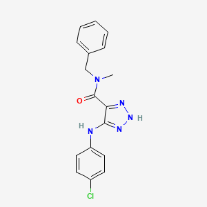 molecular formula C17H16ClN5O B14108542 N-benzyl-5-((4-chlorophenyl)amino)-N-methyl-1H-1,2,3-triazole-4-carboxamide 