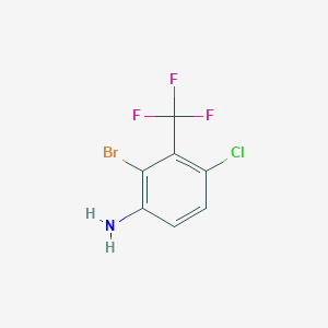 molecular formula C7H4BrClF3N B1410861 2-Bromo-4-chloro-3-(trifluoromethyl)aniline CAS No. 1805410-82-5