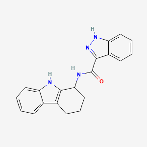 molecular formula C20H18N4O B14108656 N-(2,3,4,9-tetrahydro-1H-carbazol-1-yl)-1H-indazole-3-carboxamide 