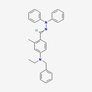 molecular formula C29H29N3 B14108689 Benzaldehyde, 4-[ethyl(phenylmethyl)amino]-2-methyl-,diphenylhydrazone 