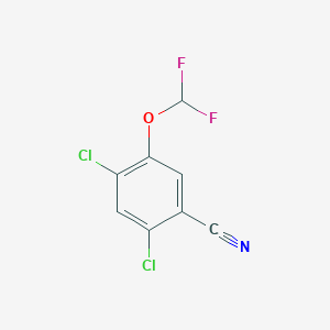 molecular formula C8H3Cl2F2NO B1410870 2,4-Dichloro-5-(difluoromethoxy)benzonitrile CAS No. 1806275-75-1