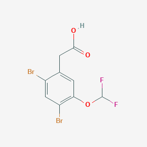 molecular formula C9H6Br2F2O3 B1410872 2,4-Dibromo-5-(difluoromethoxy)phenylacetic acid CAS No. 1806348-50-4