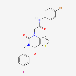 molecular formula C21H15BrFN3O3S B14108765 N-(4-bromophenyl)-2-(3-(4-fluorobenzyl)-2,4-dioxo-3,4-dihydrothieno[3,2-d]pyrimidin-1(2H)-yl)acetamide 