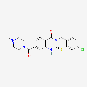 molecular formula C21H21ClN4O2S B14108877 3-[(4-chlorophenyl)methyl]-7-(4-methylpiperazine-1-carbonyl)-2-sulfanylidene-1H-quinazolin-4-one 