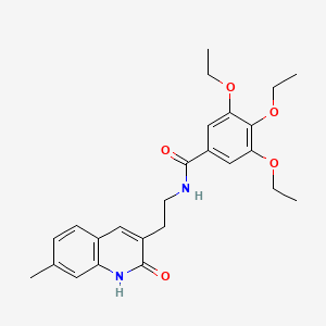 molecular formula C25H30N2O5 B14109030 3,4,5-triethoxy-N-[2-(7-methyl-2-oxo-1H-quinolin-3-yl)ethyl]benzamide 